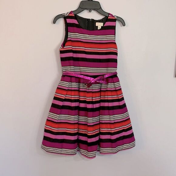 THE CHILDRENS PLACE | Girls Pink Red Purple Striped Fancy Dress - Picture 1 of 16